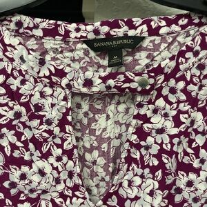 Banana Republic Purple Floral Blouse
